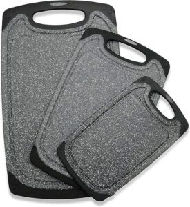 لوح تقطيع بلاستيكي من أرابيست، لوح تقطيع للمطبخ، 3 قطع ألواح تقطيع آمنة للاستخدام في غسالة الأطباق مع أخاديد للعصارة