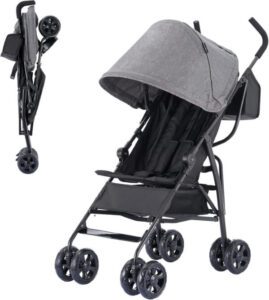 عربة أطفال بامو بيبي للسفر خفيفة الوزن مزودة بمظلة كبيرة الحجم (افضل عربة اطفال للسفر)