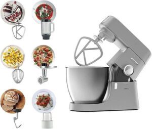 ماكينة مطبخ كينوود بهيكل معدني، 1200 واط، وعاء فولاذي 6.7 لتر، KVL4230S (اجود انواع العجانات الكهربائية)