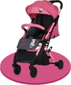 عربة أطفال ديزني ميني ماوس للسفر للأطفال من عمر 0 ​​إلى 36 شهرًا، تصميم صغير الحجم