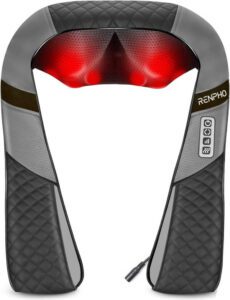 جهاز تدليك الرقبة RENPHO مع جهاز تدليك شياتسو حراري للكتف مع تدليك كهربائي عميق للأنسجة (افضل انواع اجهزة المساج)