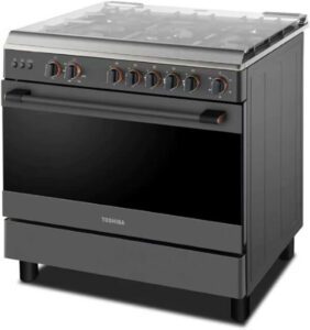 Toshiba 5 Burner Gas Cooker with Knob Controls Model No TBA-36LMG5G089KS-SA - أفضل أنواع أفران الغاز