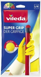 قفازات Vileda Durale Super Grip مقاس كبير بنمط مضاد للانزلاق لقبضة أفضل